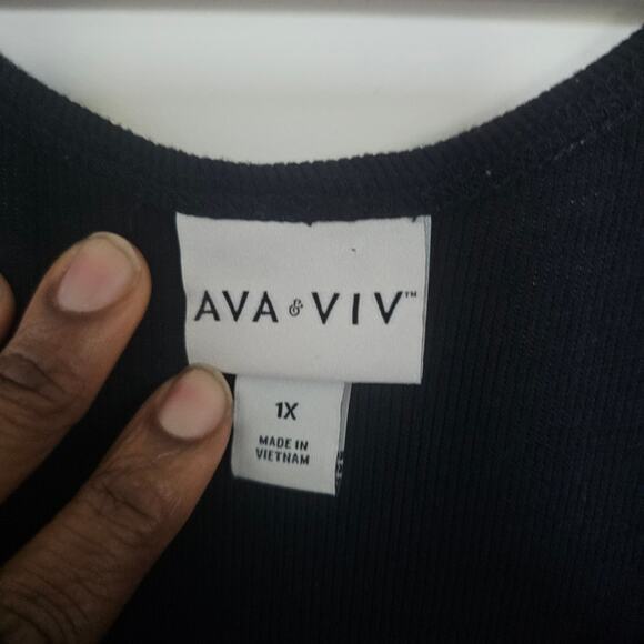 Ava + Viv Black Long Sleeves Fit & Flare Dress Size 1X - Picture 5 of 6